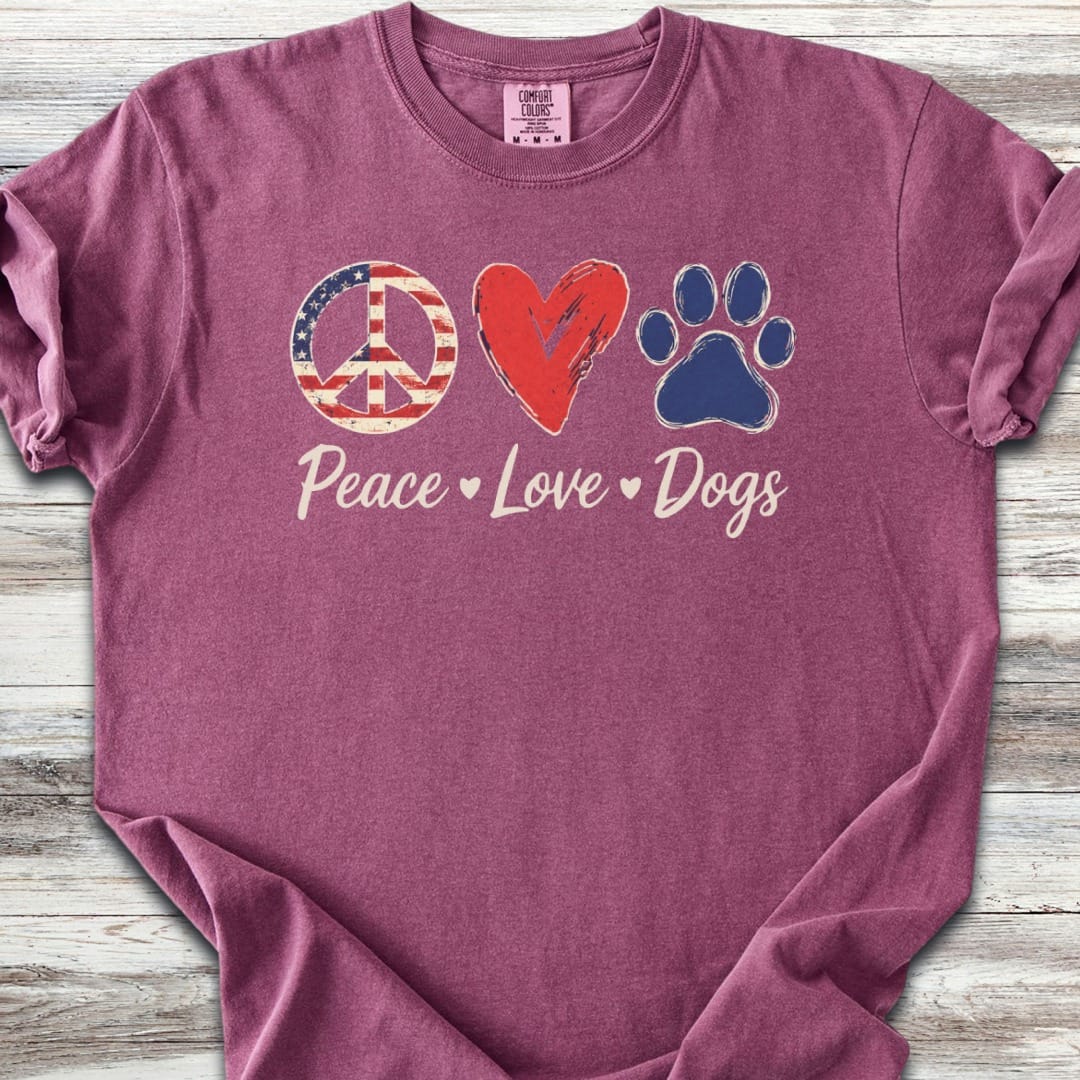Peace Love Dogs USA T-Shirt