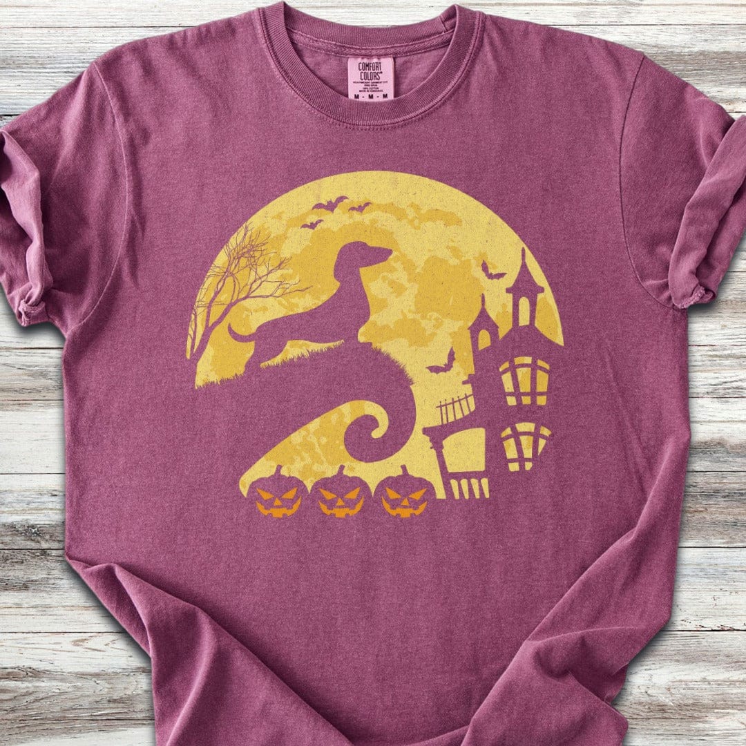 Dachshund Halloween Moon T-Shirt