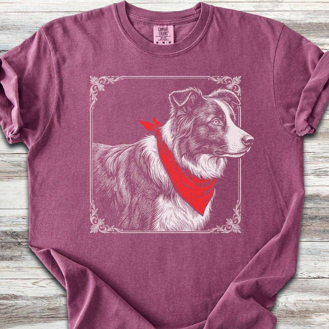 Border Collie Etching T-Shirt