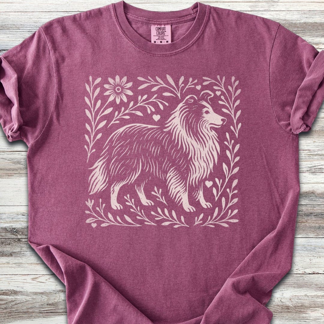 Shetland Sheepdog Linocut T-Shirt