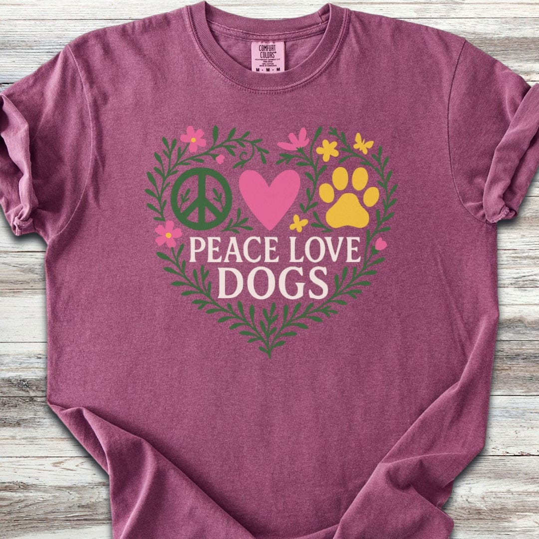 Peace Love Dogs Floral T-Shirt