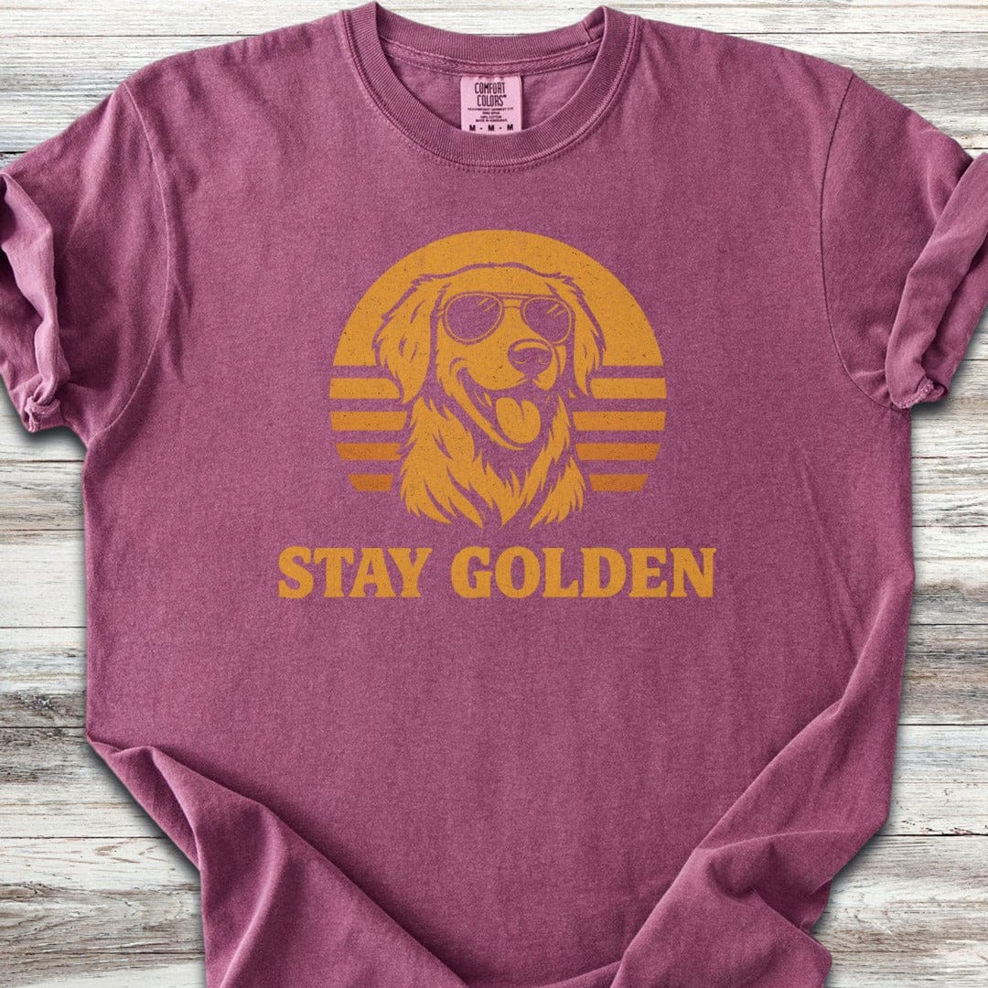 Golden Retriever Retro Stay Golden T-Shirt