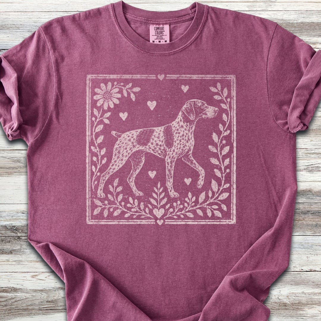 German Shorthaired Pointer Linocut T-Shirt