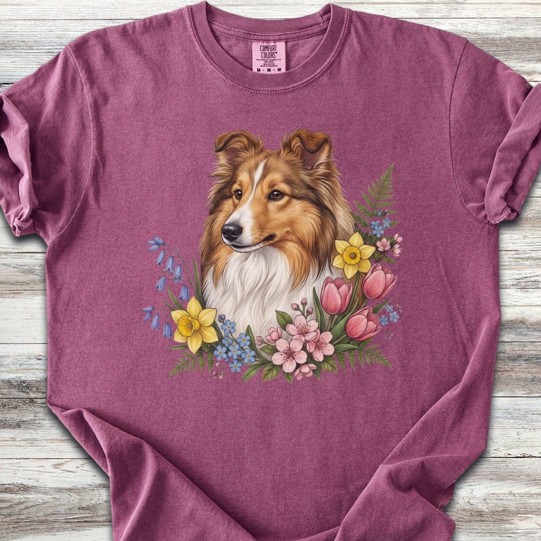 Shetland Sheepdog Spring Portrait T-Shirt