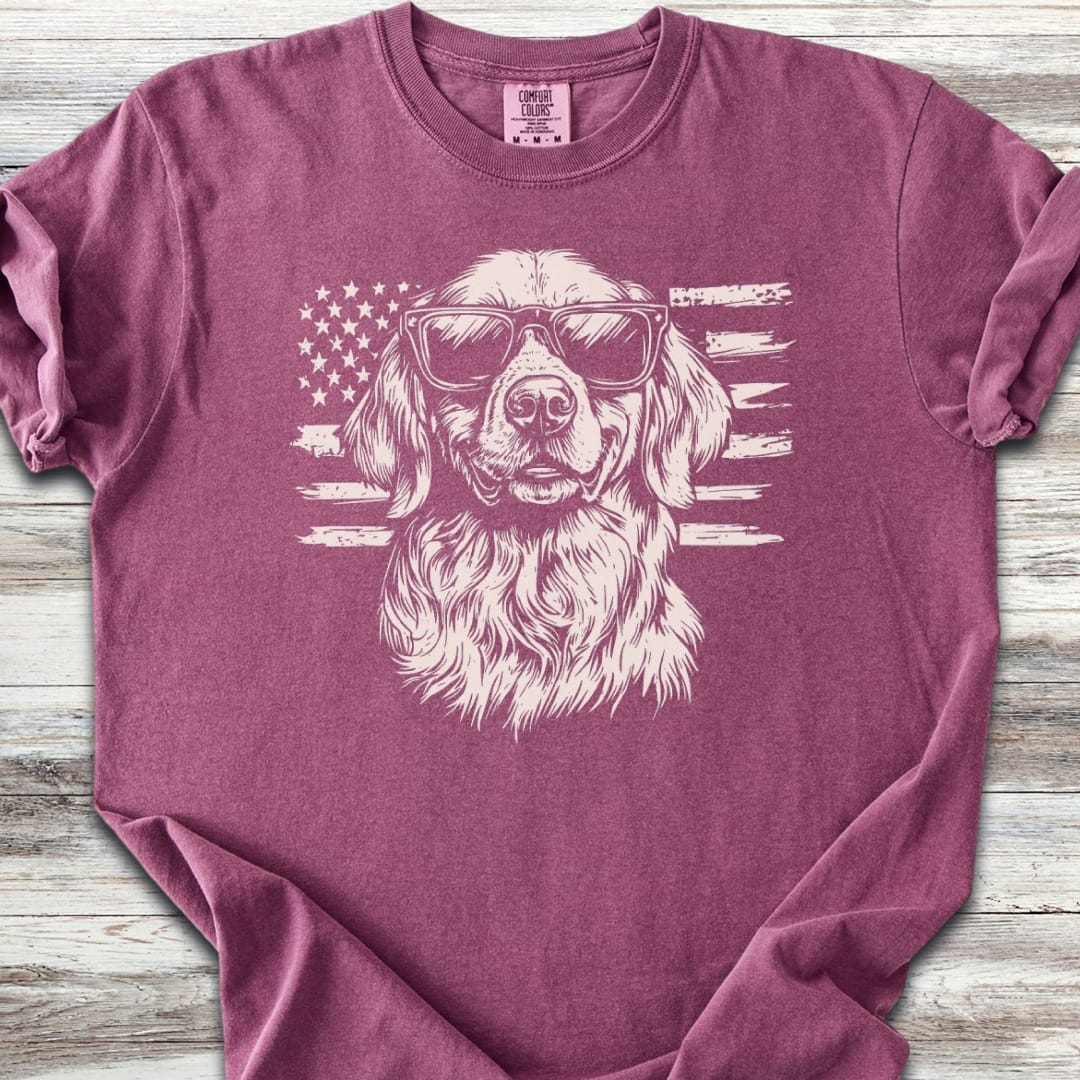 Golden Retriever Flag T-Shirt