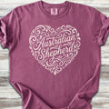 Australian Shepherd Heart Script T-Shirt