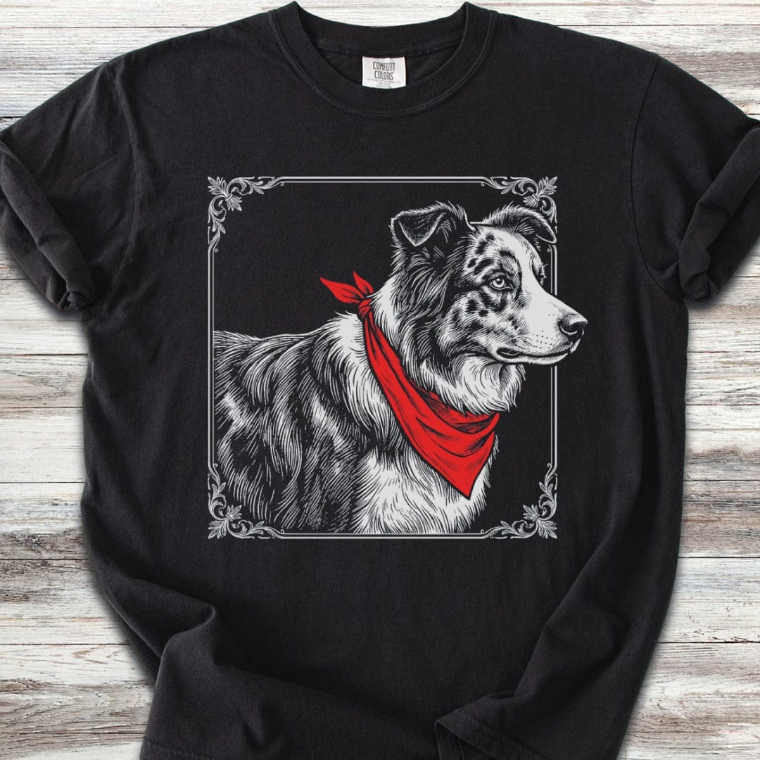 Australian Shepherd Etching T-Shirt