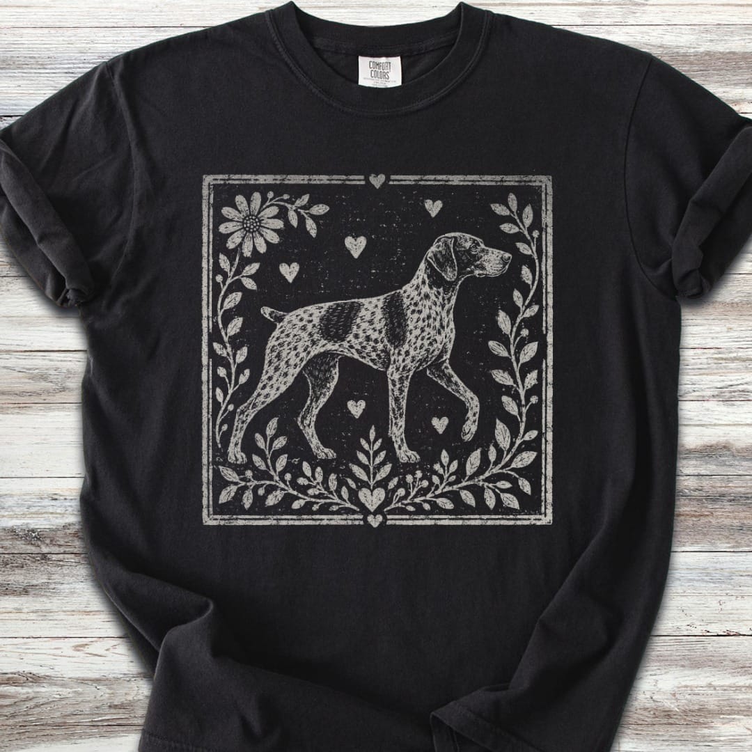 German Shorthaired Pointer Linocut T-Shirt