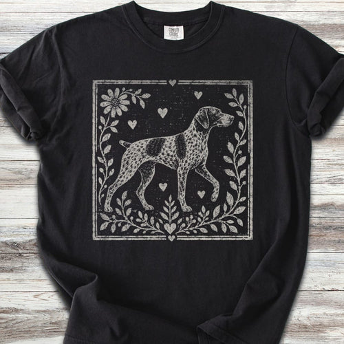 German Shorthaired Pointer Linocut T-Shirt