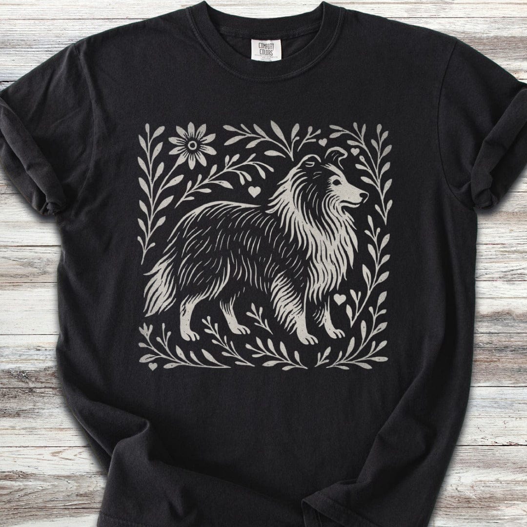 Shetland Sheepdog Linocut T-Shirt