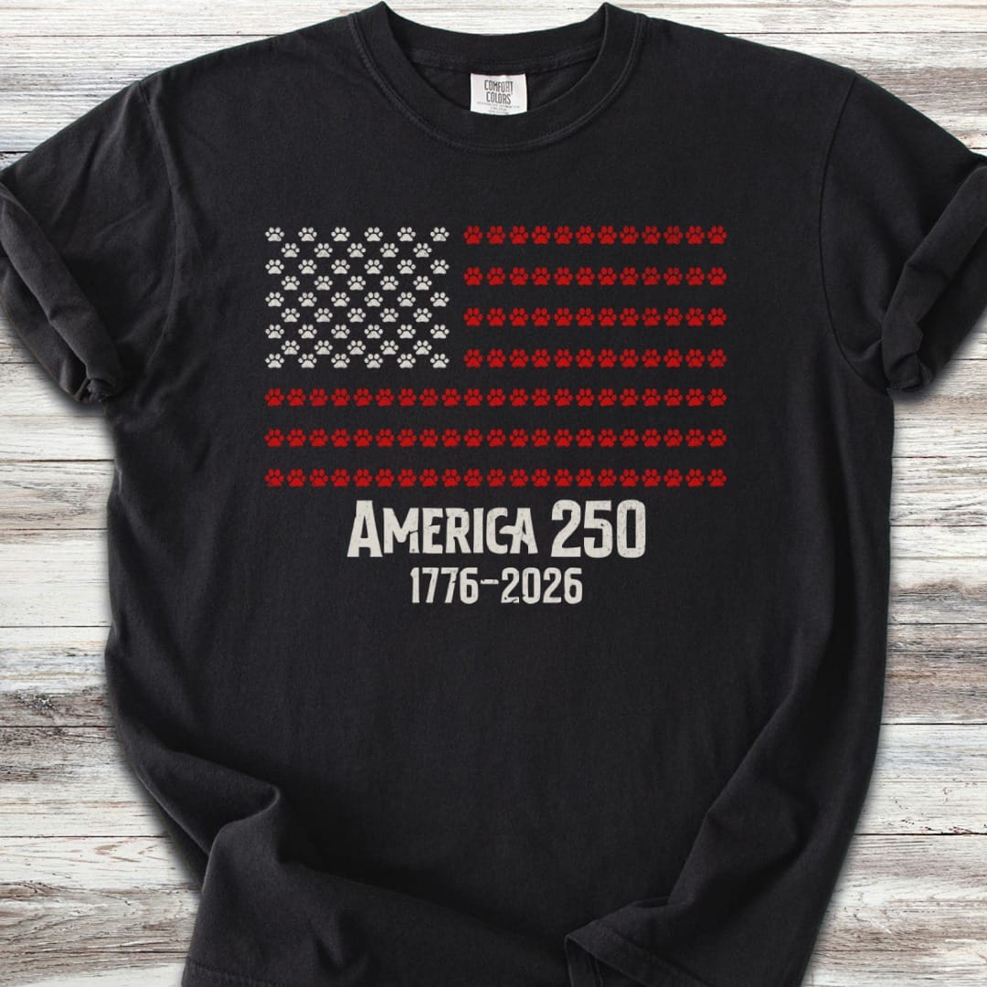 Vintage Red White & Paws 1776-2026 T-Shirt