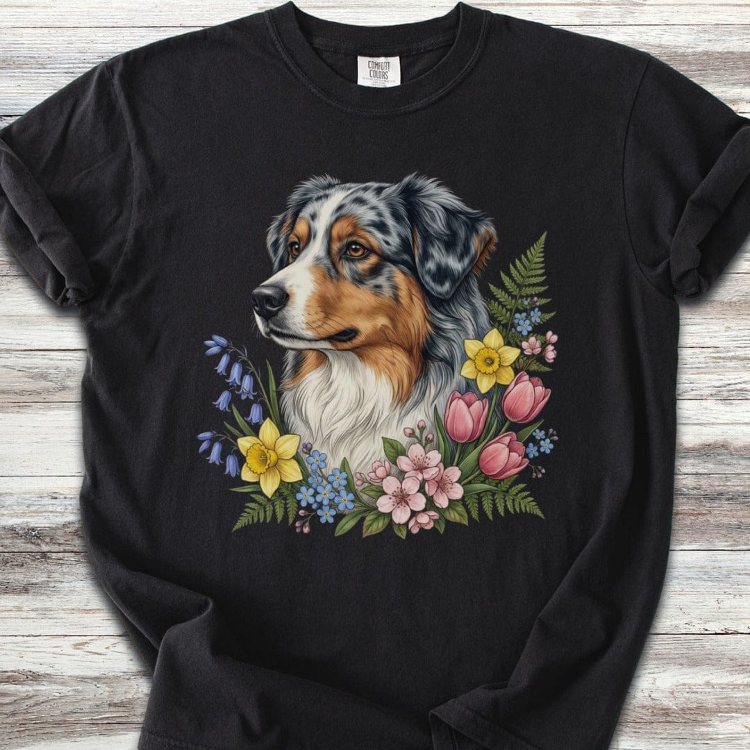 Australian Shepherd Spring Portrait T-Shirt