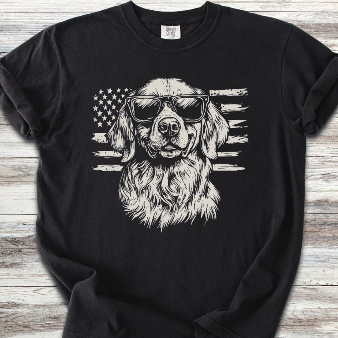 Golden Retriever Flag T-Shirt