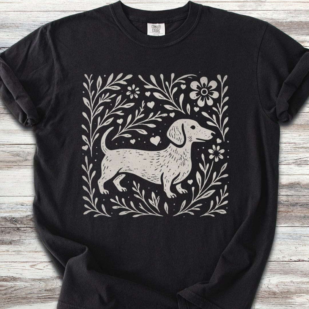 Dachshund Linocut T-Shirt