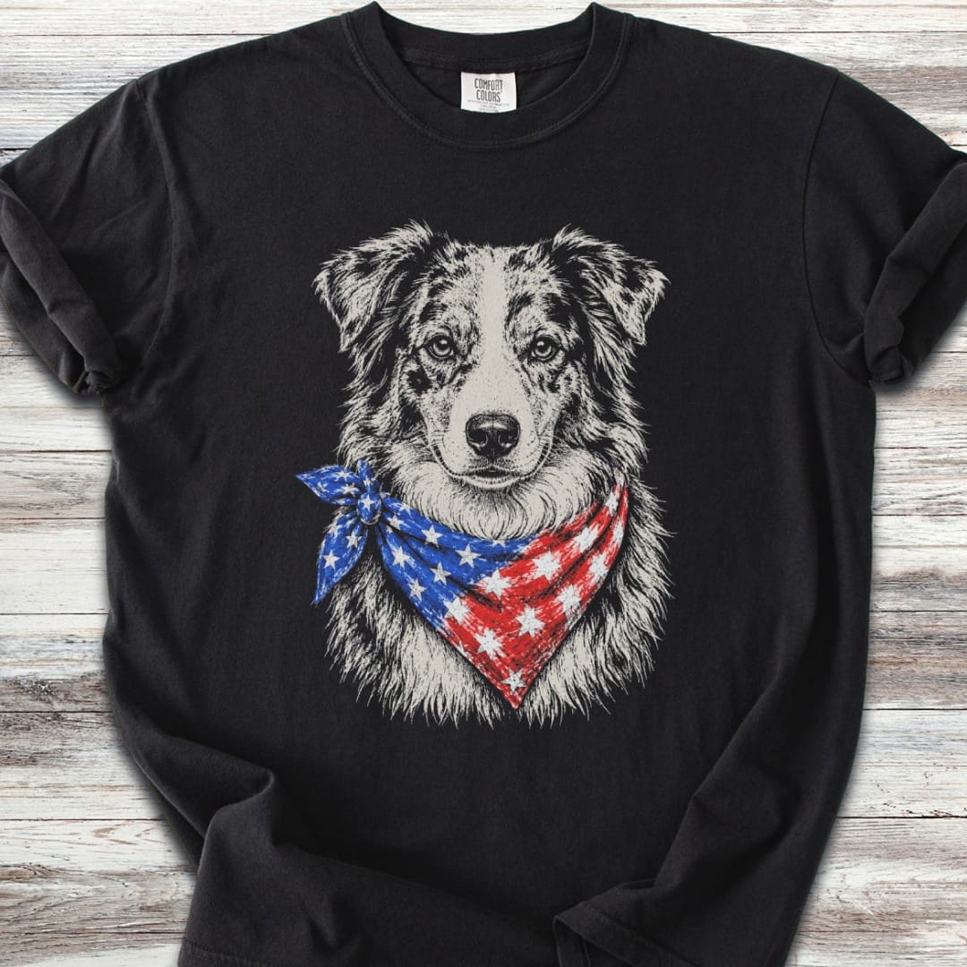 Australian Shepherd Merle Patriot T-Shirt