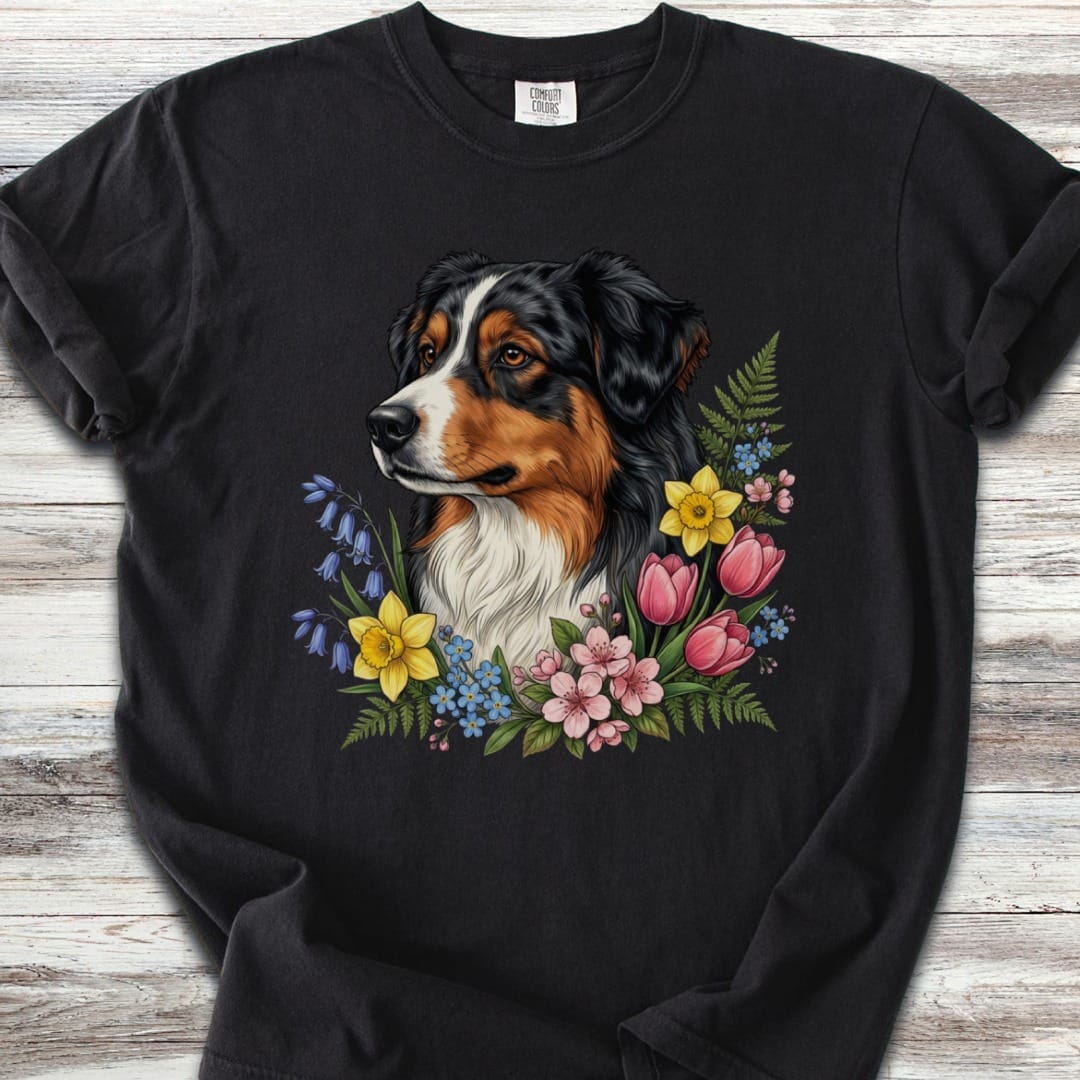 Australian Shepherd Tri Portrait T-Shirt