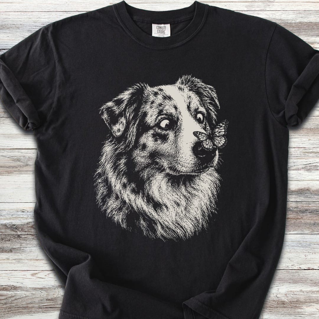 Australian Shepherd Butterfly T-Shirt