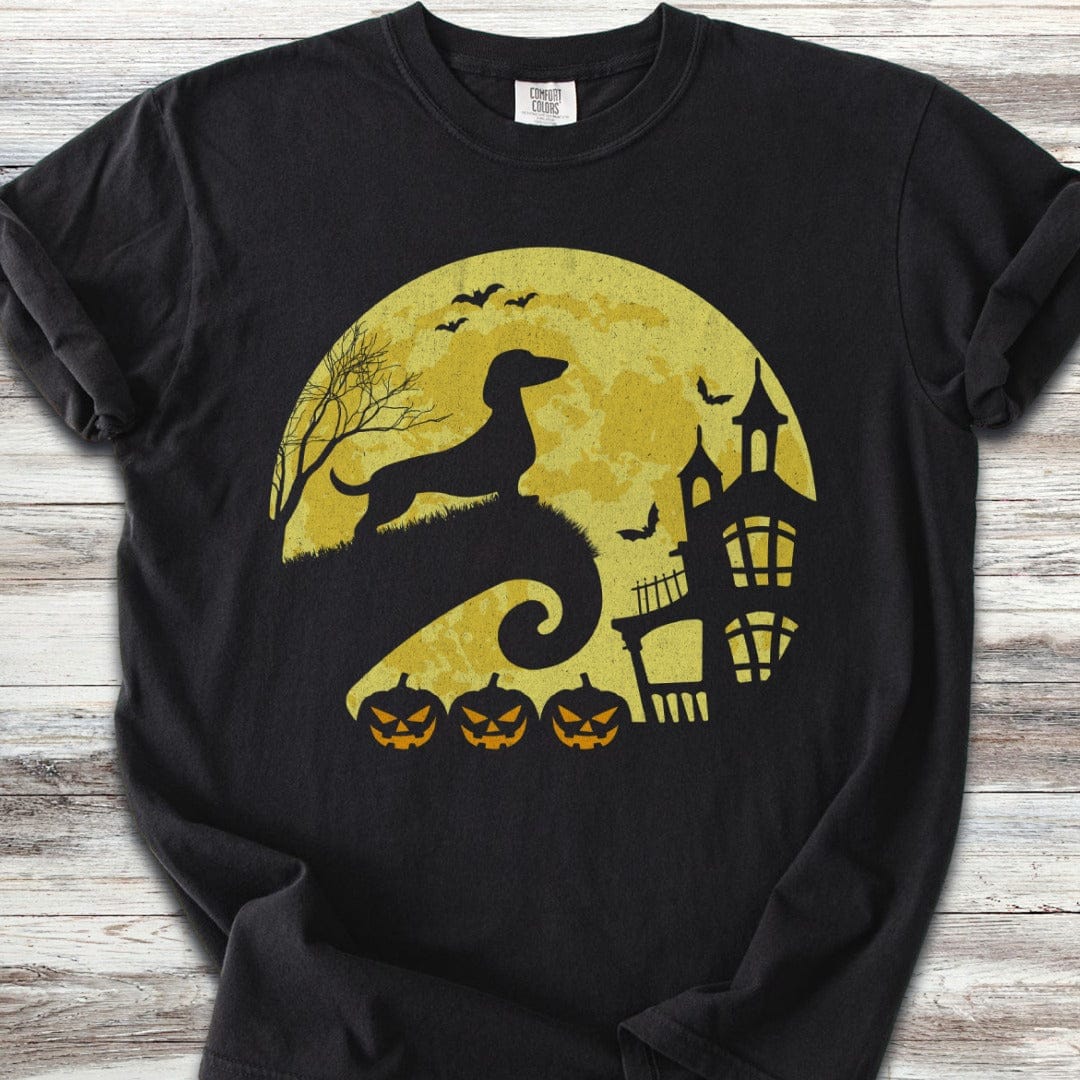 Dachshund Halloween Moon T-Shirt