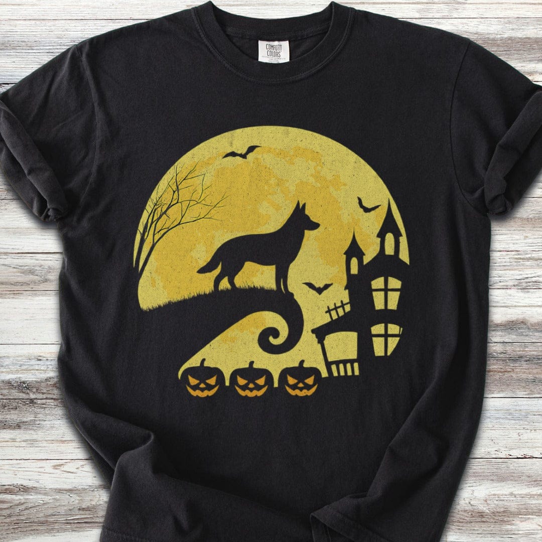 German Shepherd Halloween Moon T-Shirt