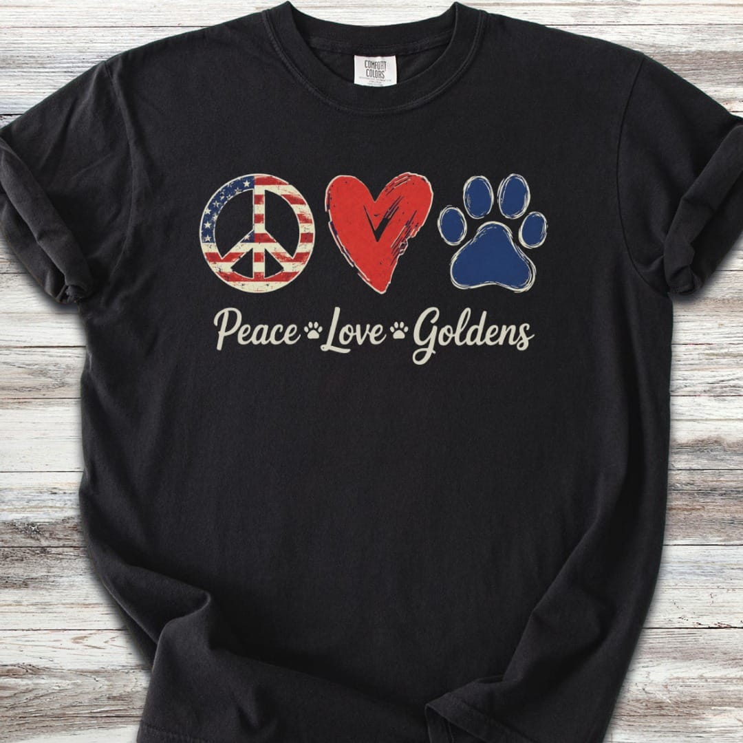 Golden Retriever USA Peace T-Shirt