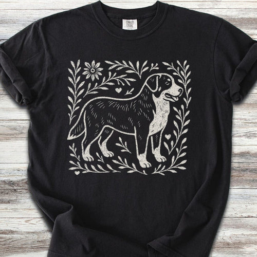 Swiss Mountain Dog Linocut T-Shirt