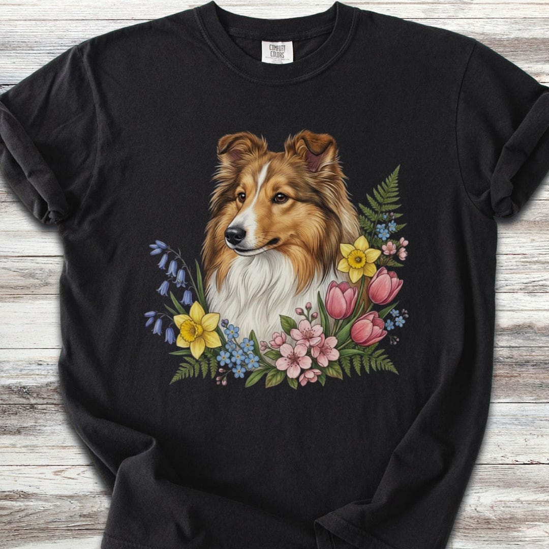 Shetland Sheepdog Spring Portrait T-Shirt