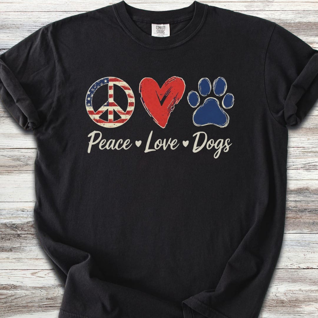 Peace Love Dogs USA T-Shirt