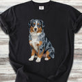 Australian Shepherd Merle Blue Eyes Watercolor T-Shirt