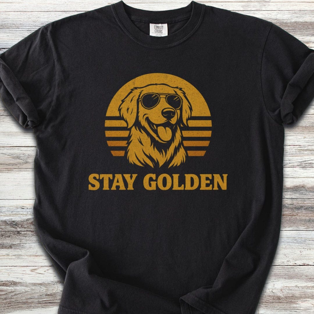 Golden Retriever Retro Stay Golden T-Shirt