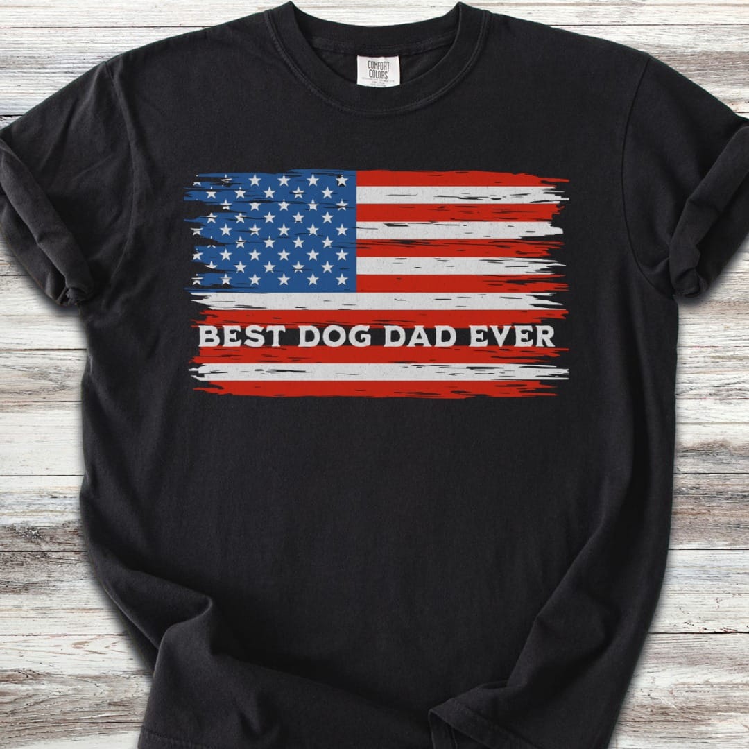 Best Dog Dad Flag T-Shirt