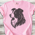 Border Collie Woodcut Portrait T-Shirt