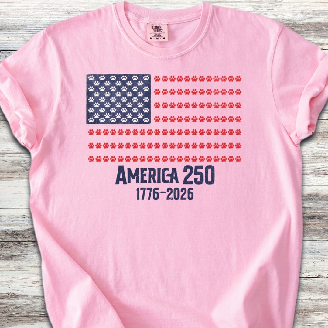 Vintage Red White & Paws 250 T-Shirt