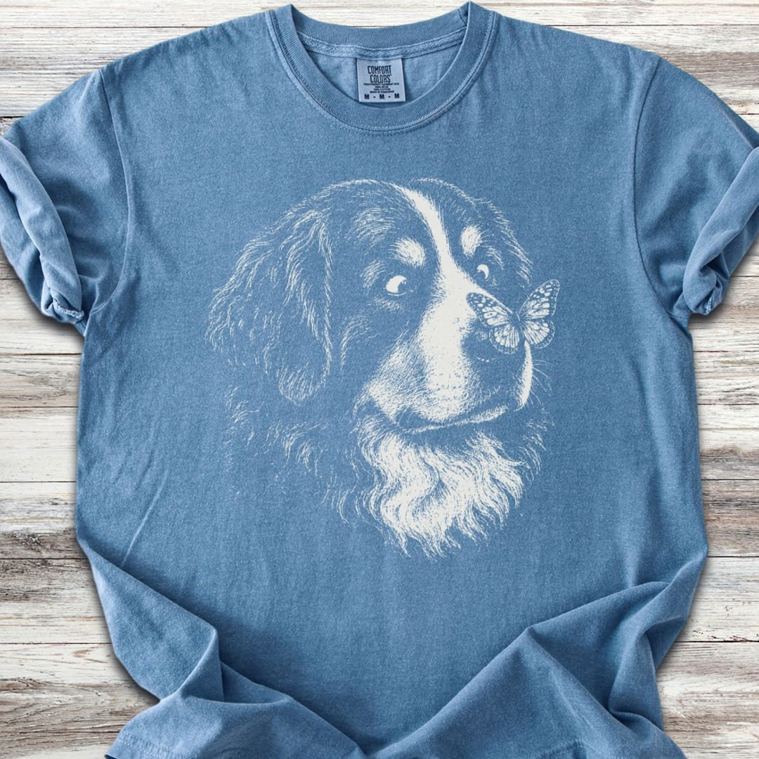 Bernese Mountain Dog Butterfly T-Shirt