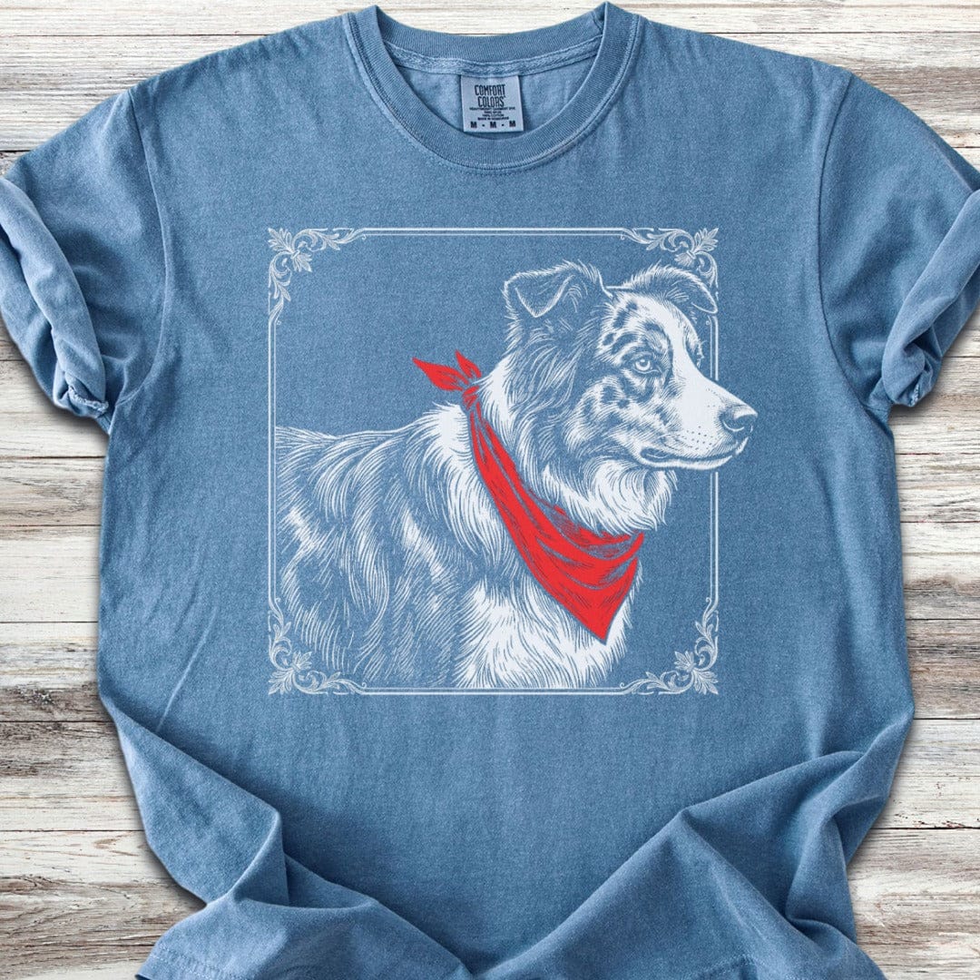 Australian Shepherd Etching T-Shirt