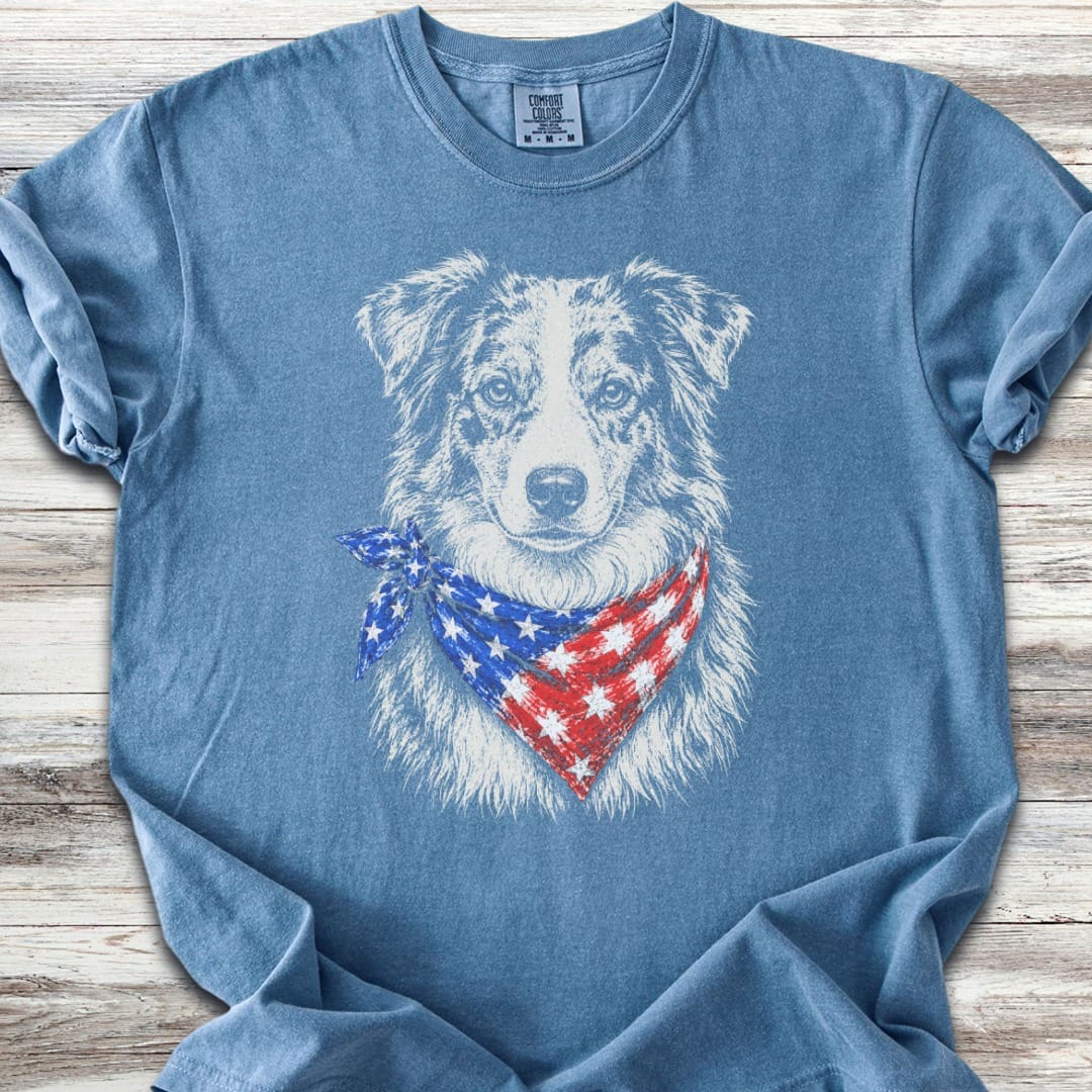 Australian Shepherd Merle Patriot T-Shirt