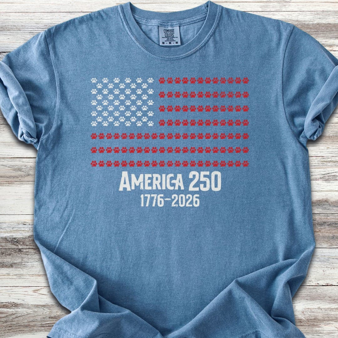 Vintage Red White & Paws 1776-2026 T-Shirt