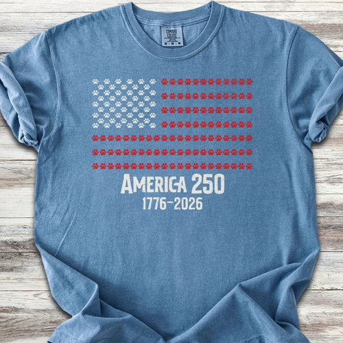 Vintage Red White & Paws 1776-2026 T-Shirt