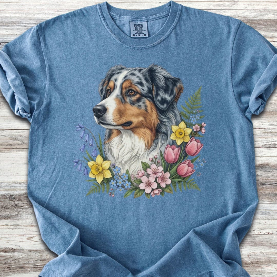 Australian Shepherd Spring Portrait T-Shirt