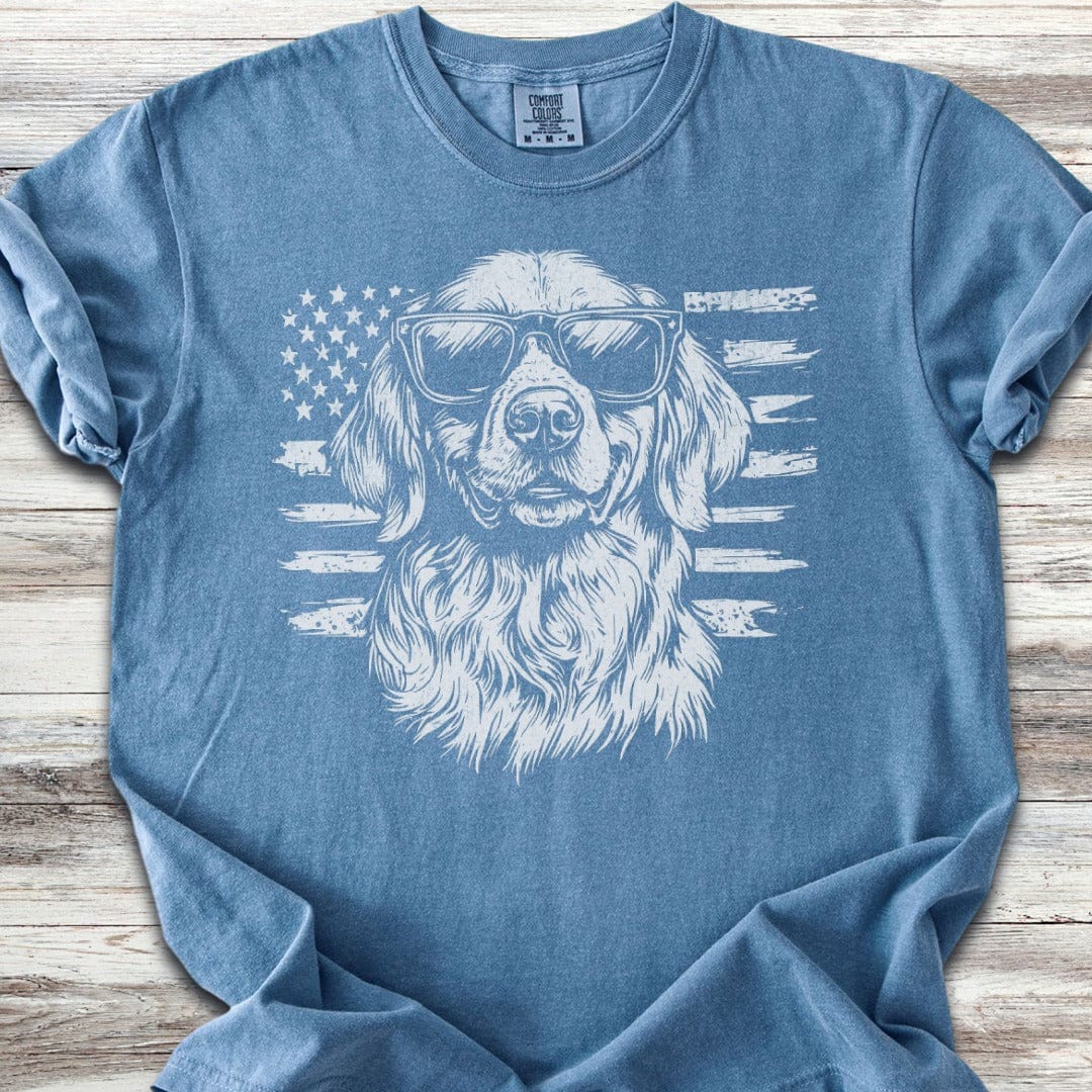 Golden Retriever Flag T-Shirt