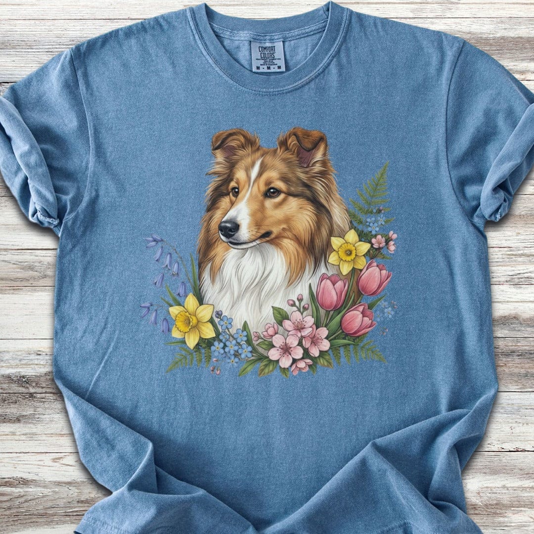 Shetland Sheepdog Spring Portrait T-Shirt