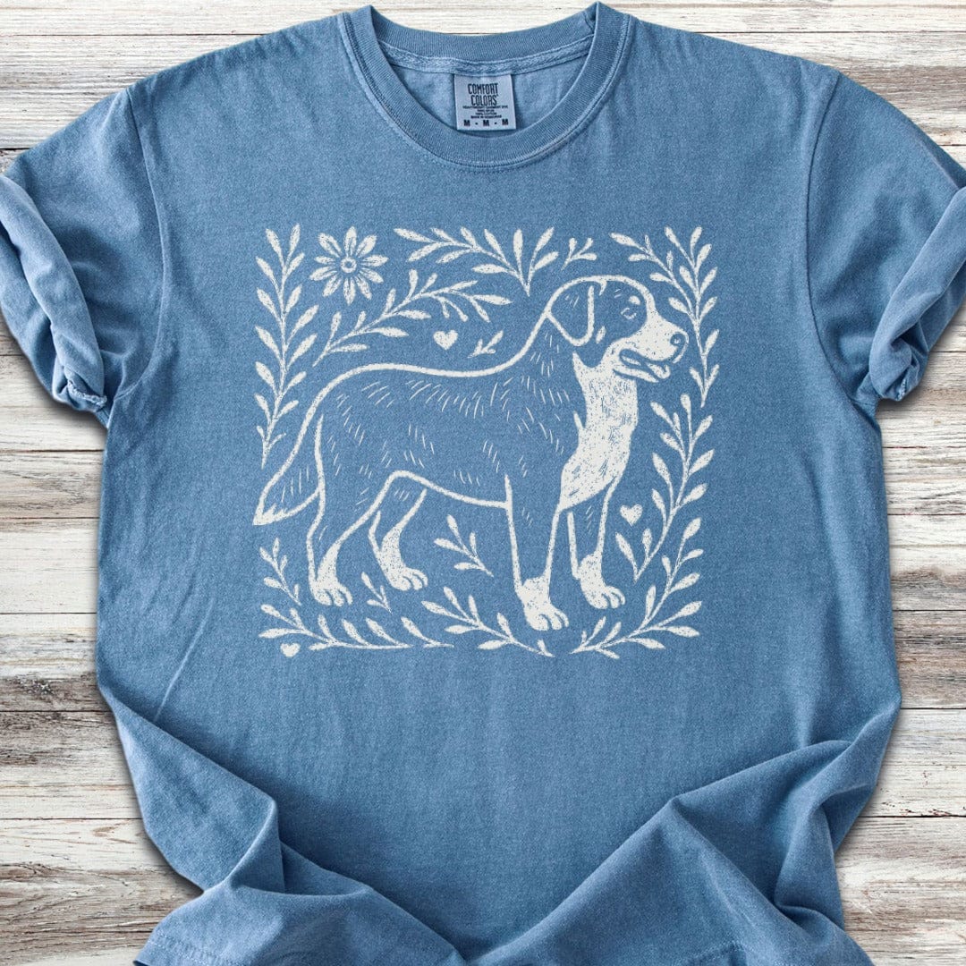 Swiss Mountain Dog Linocut T-Shirt