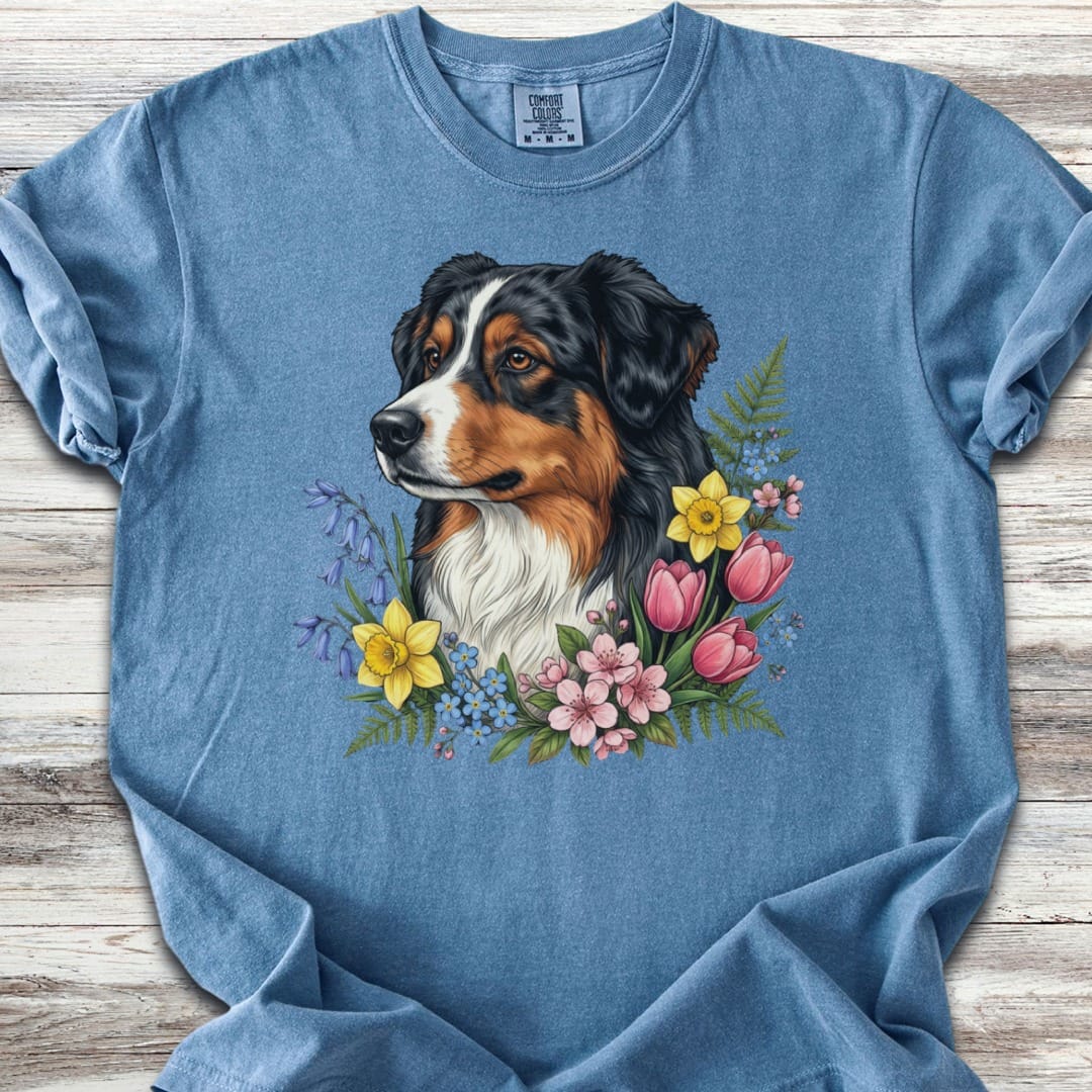 Australian Shepherd Tri Portrait T-Shirt