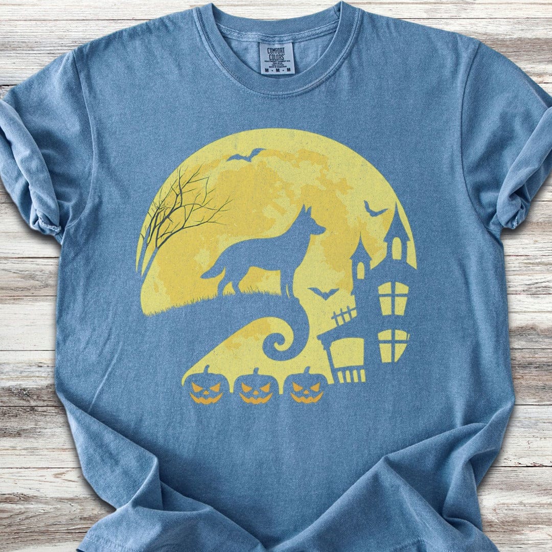 German Shepherd Halloween Moon T-Shirt