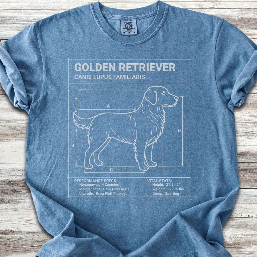 Golden Retriever Blueprint T-Shirt