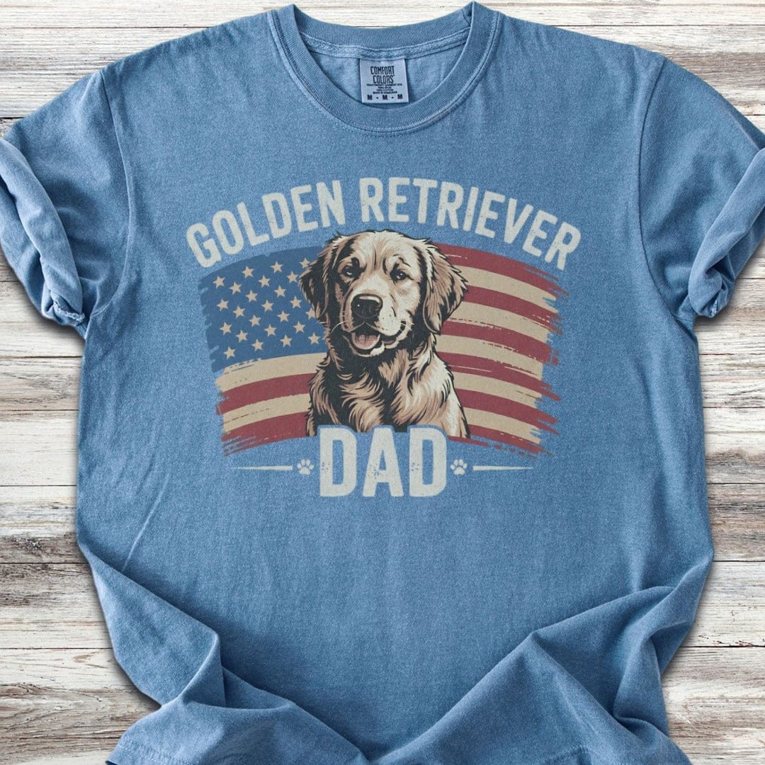 Golden Retriever Dad Flag T-Shirt