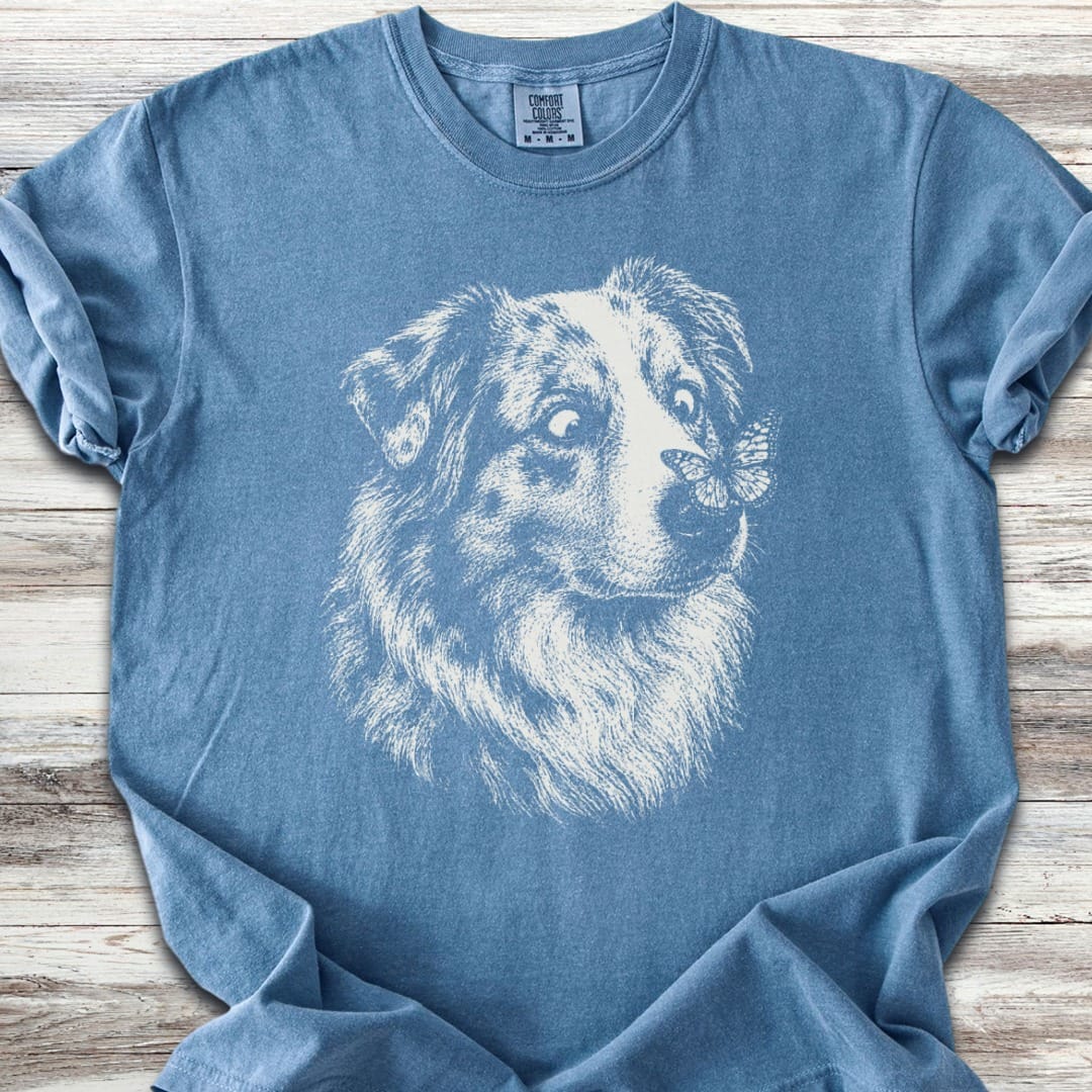 Australian Shepherd Butterfly T-Shirt