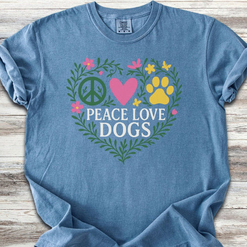 Peace Love Dogs Floral T-Shirt