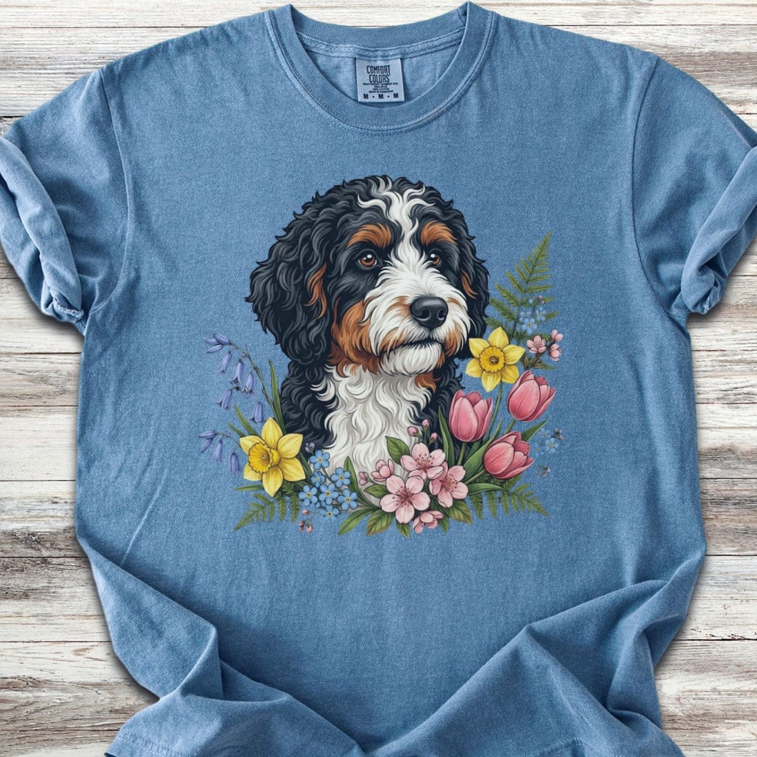 Bernedoodle Spring Portrait T-Shirt