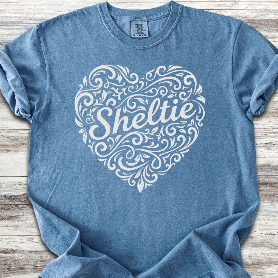 Shetland Sheepdog Heart Script T-Shirt