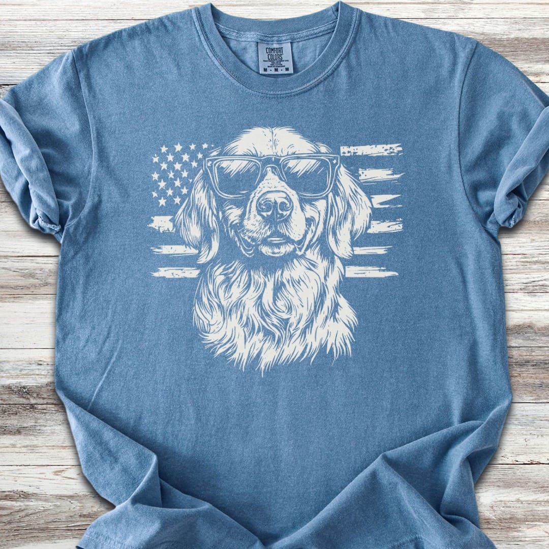 Golden Retriever Flag T-Shirt